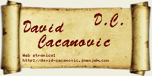 David Cacanović vizit kartica